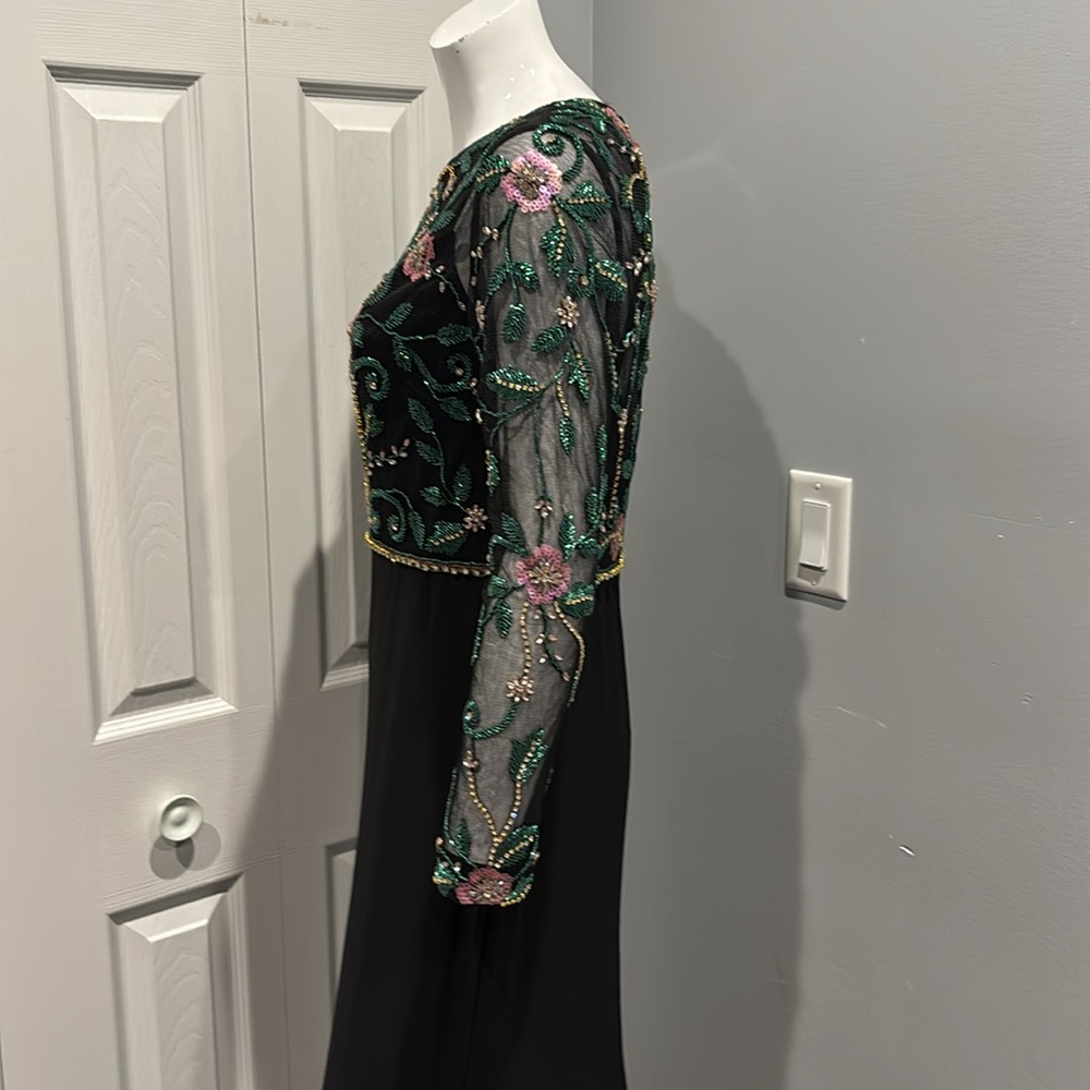 NWOT Mac Duggal beaded illusion high neck trumpet gown - Picture 11 of 16
